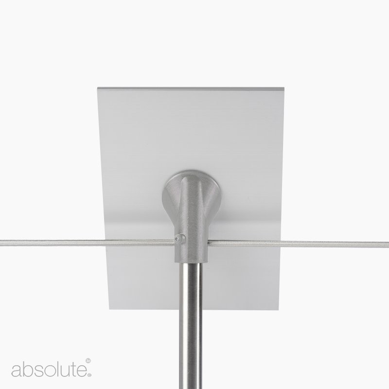 Absolute Museum & Gallery Products Adaptateur de signalisation pour barrières de 20 mm (étiquettes de 100 et 150 mm)
